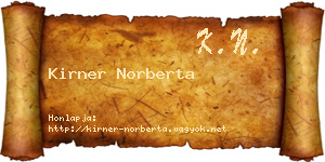 Kirner Norberta névjegykártya